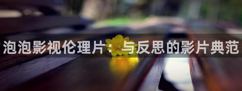 伦理影院：泡泡影视伦理片：与反思的影片典范